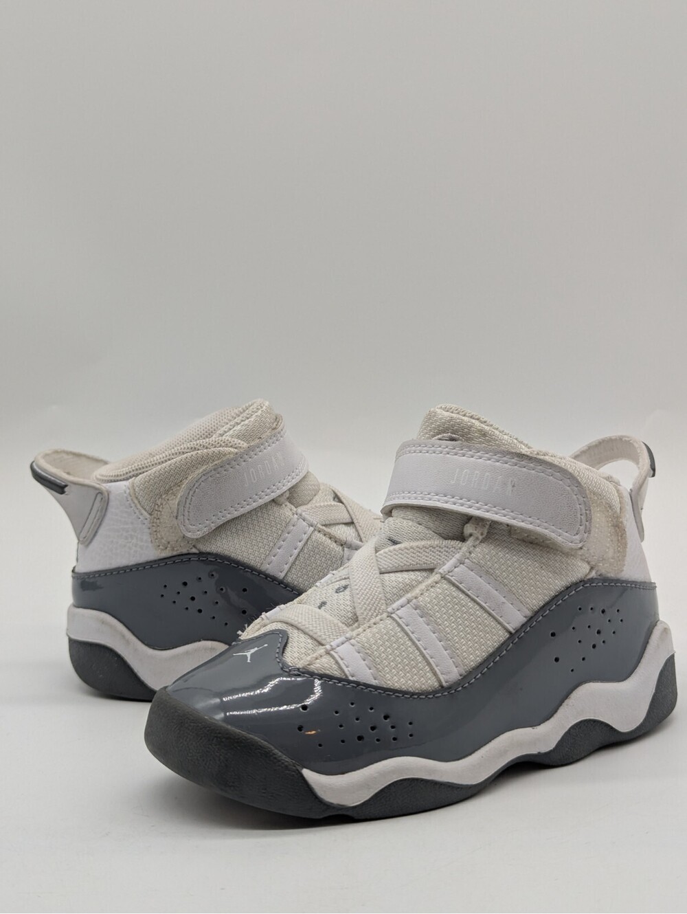 Jordan 6 Rings Cool Grey White Toddler Kids Size 8C/ 8K Baby Shoes 323420-121